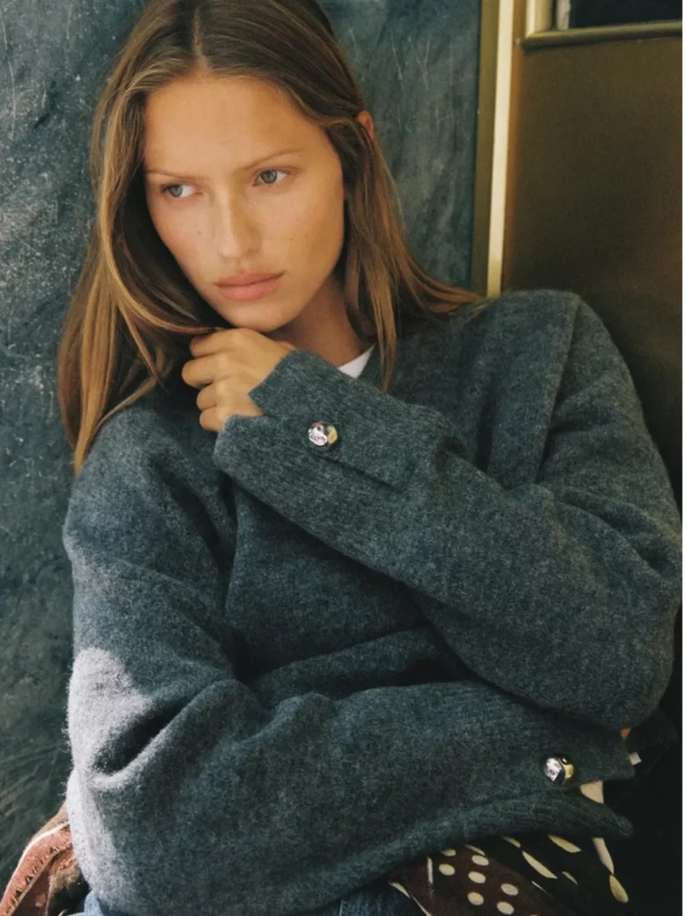 Zara Soft Knit Button Sweater - Picture 2 of 6